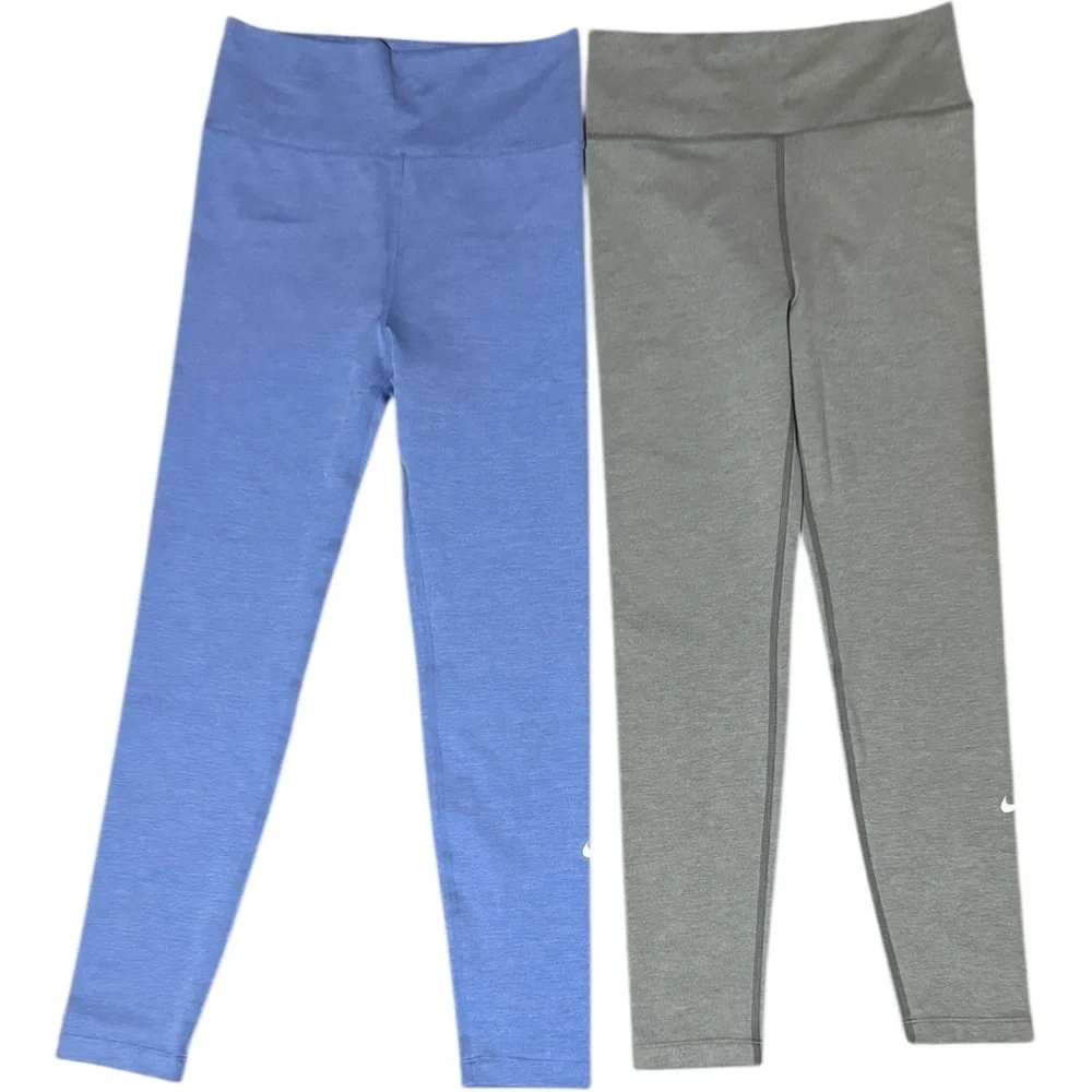Nike One Dri-FIT Girls’ Leggings 2-Pack — Blue & Gray | Size M (12) - Picture 3 of 10